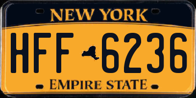 NY license plate HFF6236