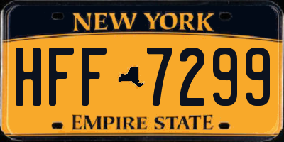 NY license plate HFF7299