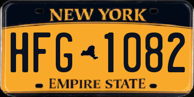 NY license plate HFG1082