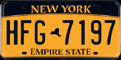NY license plate HFG7197