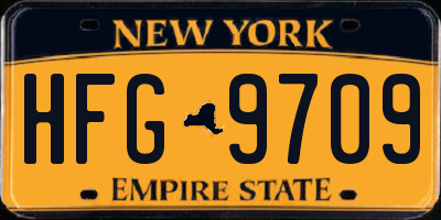 NY license plate HFG9709