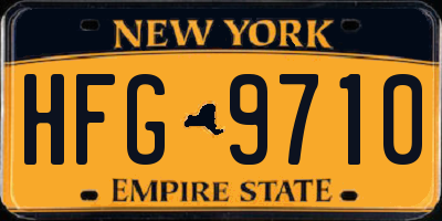 NY license plate HFG9710