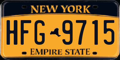 NY license plate HFG9715