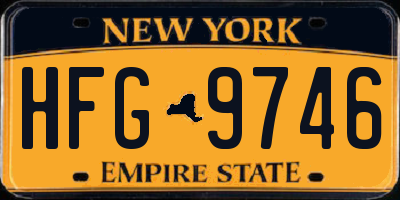 NY license plate HFG9746