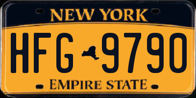 NY license plate HFG9790