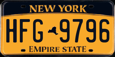 NY license plate HFG9796