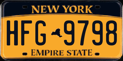 NY license plate HFG9798
