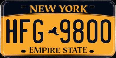 NY license plate HFG9800