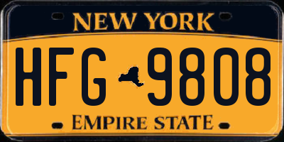 NY license plate HFG9808