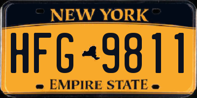 NY license plate HFG9811