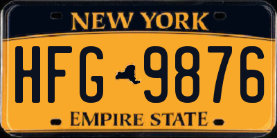 NY license plate HFG9876