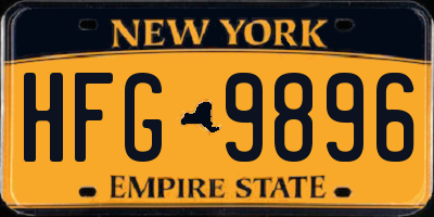 NY license plate HFG9896