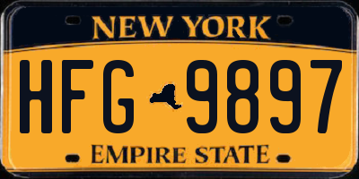 NY license plate HFG9897