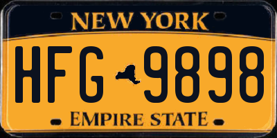 NY license plate HFG9898