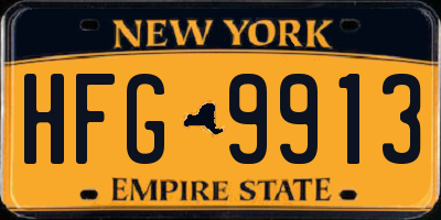 NY license plate HFG9913
