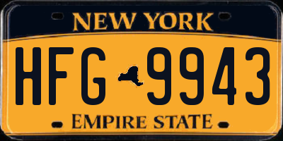 NY license plate HFG9943