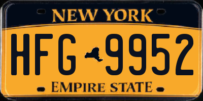 NY license plate HFG9952