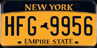 NY license plate HFG9956