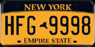 NY license plate HFG9998