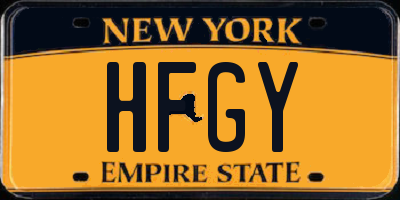 NY license plate HFGY