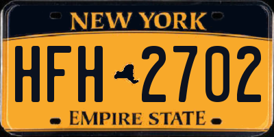 NY license plate HFH2702