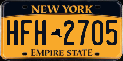 NY license plate HFH2705