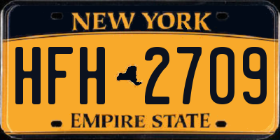 NY license plate HFH2709