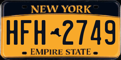NY license plate HFH2749
