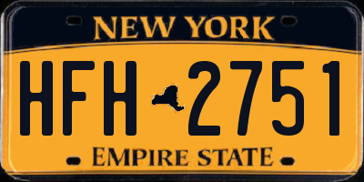 NY license plate HFH2751
