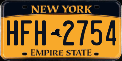 NY license plate HFH2754