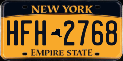 NY license plate HFH2768