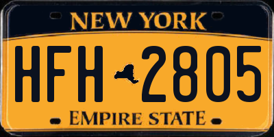 NY license plate HFH2805
