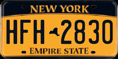 NY license plate HFH2830