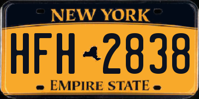 NY license plate HFH2838