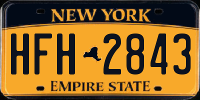 NY license plate HFH2843