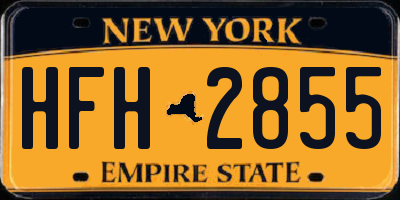 NY license plate HFH2855