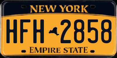 NY license plate HFH2858