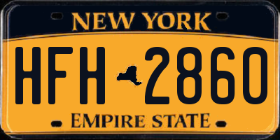 NY license plate HFH2860