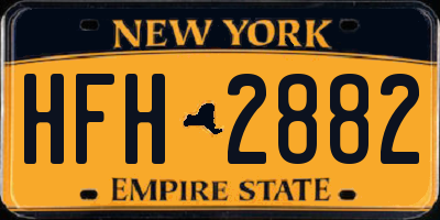 NY license plate HFH2882