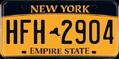 NY license plate HFH2904