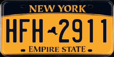 NY license plate HFH2911