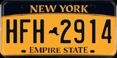 NY license plate HFH2914