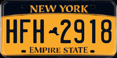 NY license plate HFH2918