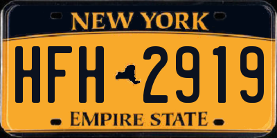 NY license plate HFH2919