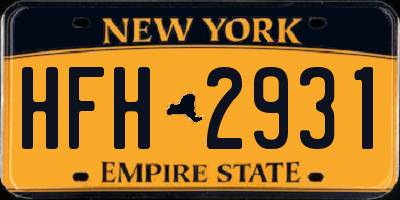 NY license plate HFH2931