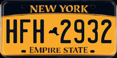 NY license plate HFH2932