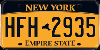 NY license plate HFH2935