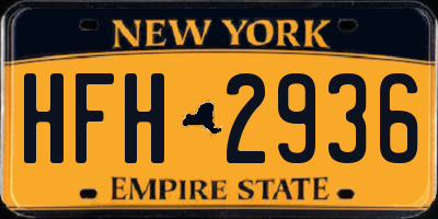 NY license plate HFH2936