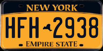 NY license plate HFH2938