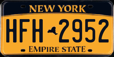 NY license plate HFH2952